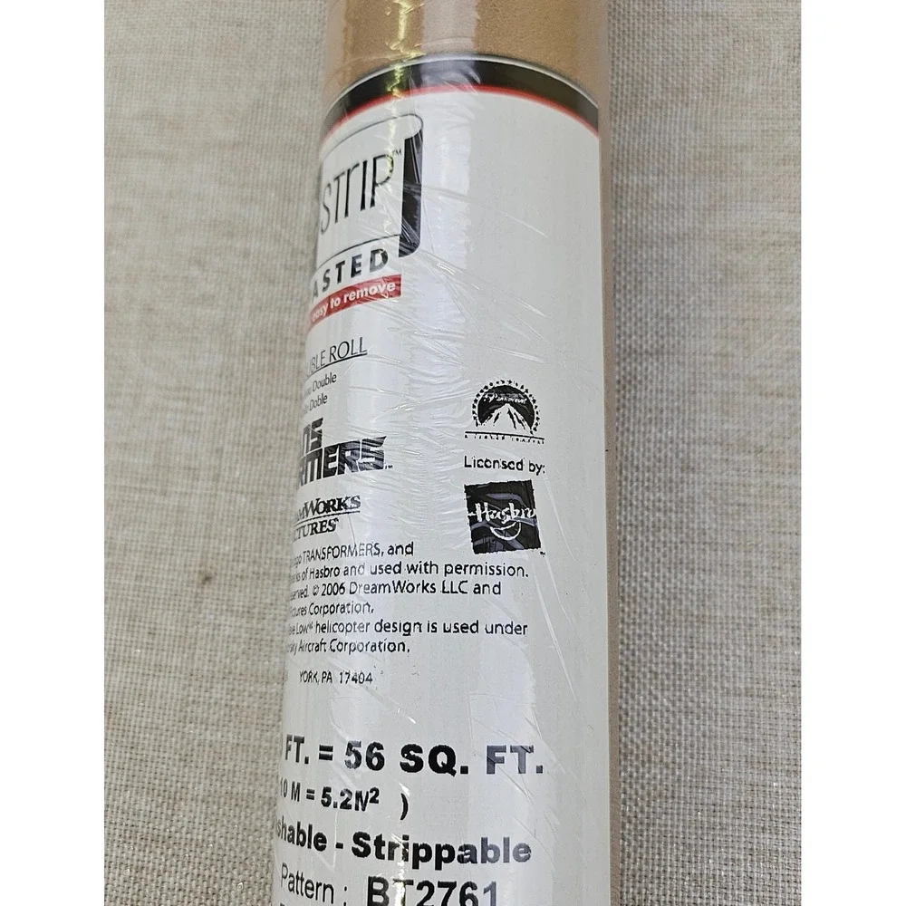 York Sure Strip Transformers Pre Pasted Washable Wallpaper Double Roll‎ BT2761